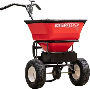 Multi-Purpose Walk Behind Push Spreader 3039632R Grounds Keeper, 100 Pound Capacity, Multi Use Tool for Grass Seed, Salt, De-Icer, Fertilizer and Seeds