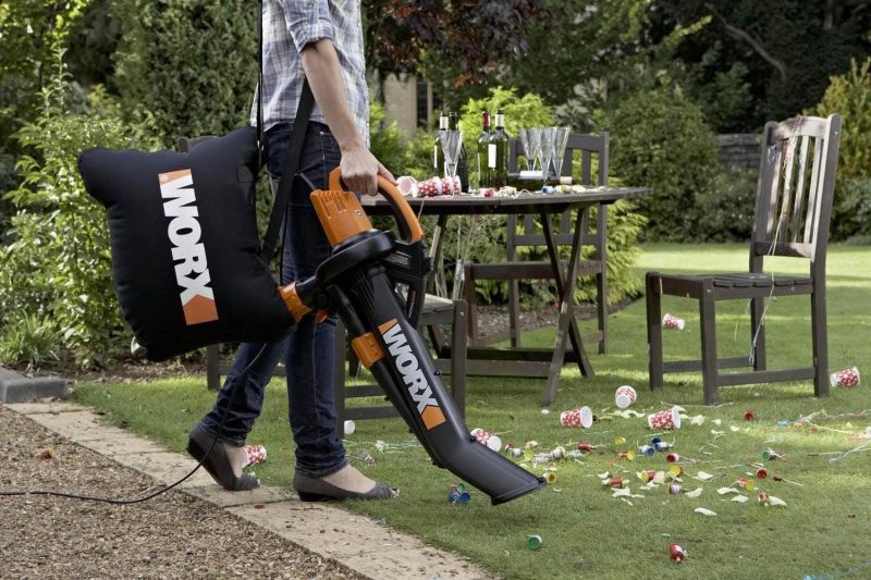 WORX WG505 Electric TriVac Blower/Mulcher/Vacuum, All-Metal System, 16:1 Mulch Ratio, 350 CFM, 75-210 MPH, Lightweight & Compact - Image 4