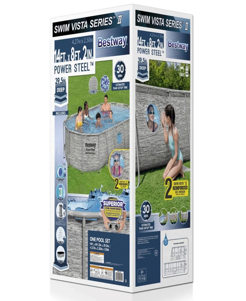 Bestway Power Steel Swim Vista 14' x 8'2" x 39.5" Above Ground Pool Set - MadeInUSA - Image 6