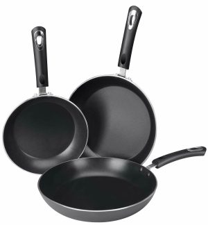 3 Piece Induction Bottom 8′′, 9.5′′, 11 inch Nonstick Frying Pan Set