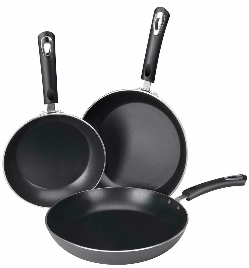 3 Piece Induction Bottom 8′′, 9.5′′, 11 inch Nonstick Frying Pan Set