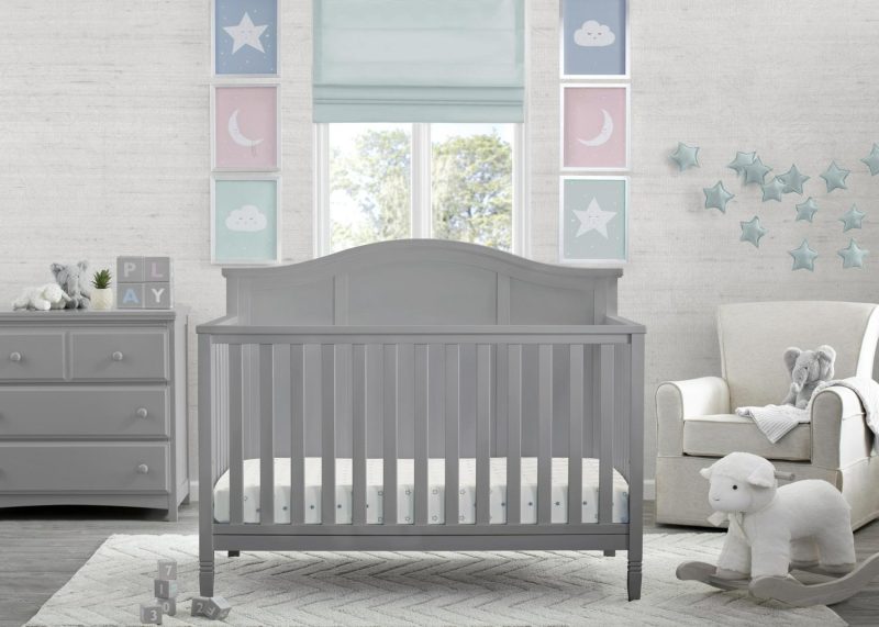 Delta Children Madrid 5-in-1 Baby Crib, Grey - Image 2