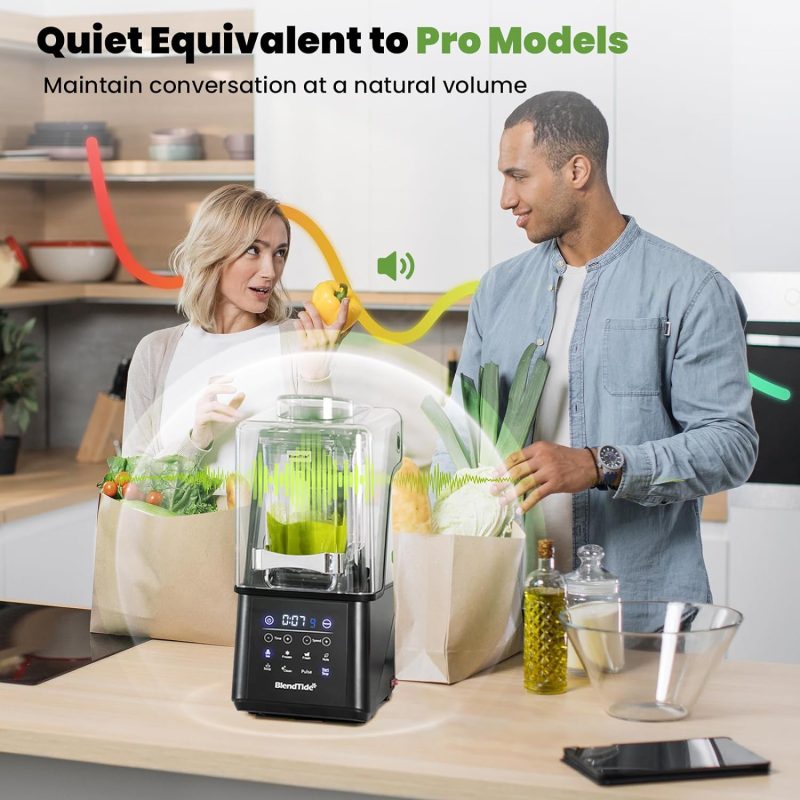 Commercial Blender, 1500W Vacuum Blender for Less Foam, Professional-Grade Quiet Shield, Kitchen Timer, 9 Speeds, 6 Programs for Smoothies, Frozen Drinks, Self-Cleaning, 64oz Bulk Production - 图片 2