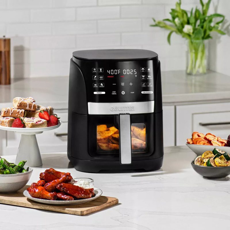 Gourmia 6-Qt Digital Window Air Fryer with 12 Presets & Guided Cooking Black - Image 3