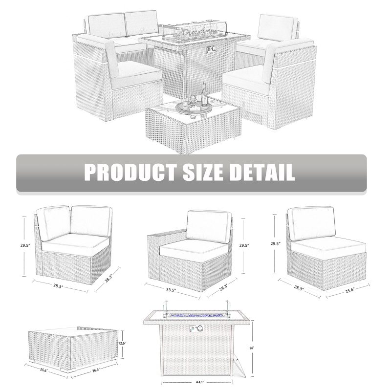 LayinSun Outdoor Furniture Sectional Conversation - Image 7