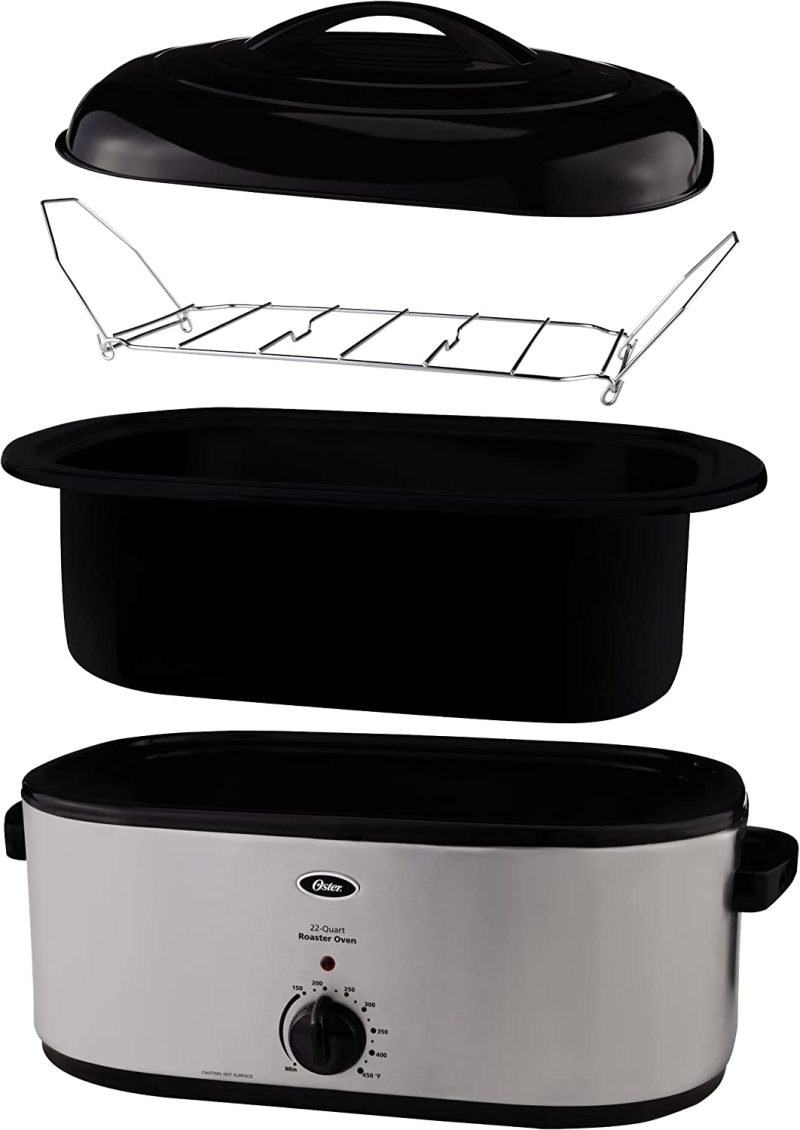 Oster 22-Quart Stainless Steel Roaster Oven, Fits 22-lb Turkey, Baking & Roasting, Easy Clean, CKSTRS23 - Image 3