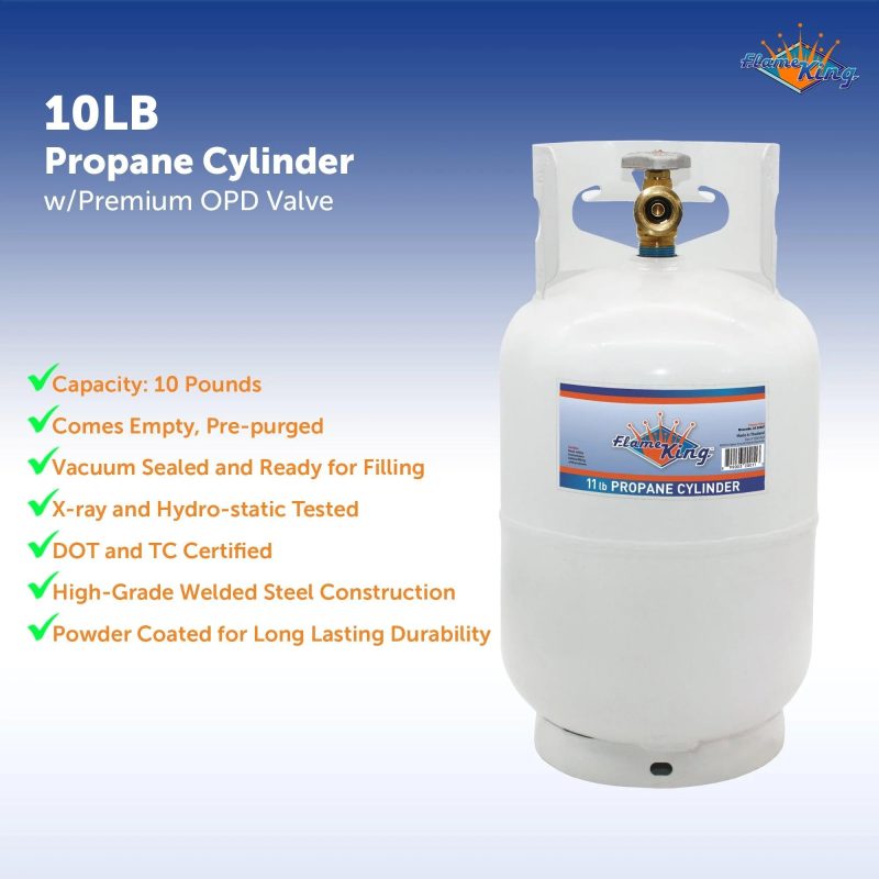 Flame King 10lb Propane Tank LP Cylinder with OPD - Image 3