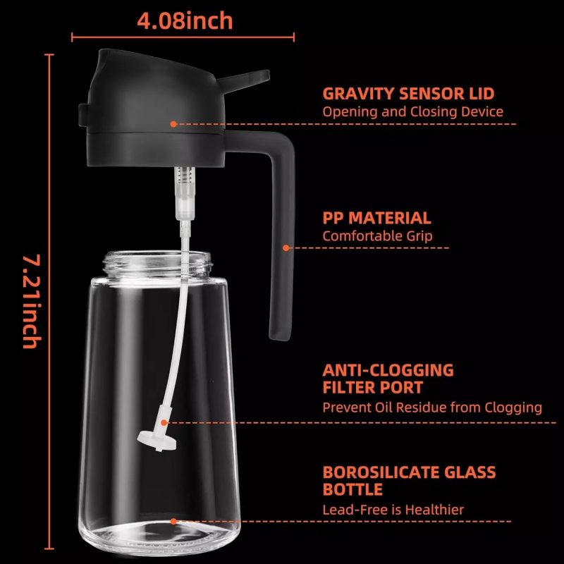 2 in 1 Oil Dispenser And Oil Spray  Bottles- 16Oz - Image 4