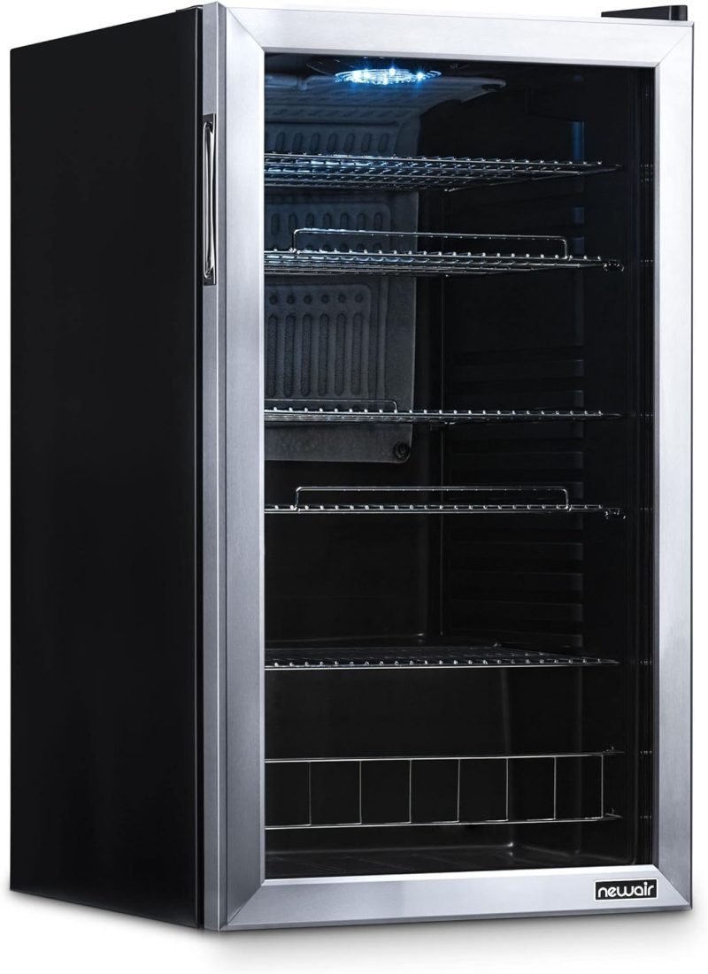 Beverage Refrigerator Cooler | 126 Cans Free Standing with Right Hinge Glass Door | Mini Fridge Beverage Organizer Perfect For Beer, Wine, Soda, And Cooler Drinks - Image 41