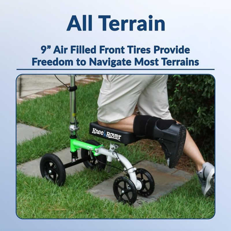 Hybrid �C Most Compact All Terrain Knee Scooter for Adults for Foot Surgery Heavy Duty Knee Walker for Broken Ankle Foot Injuries Recovery Leg Scooter Best Knee Crutch Alternative (Green) - 图片 7