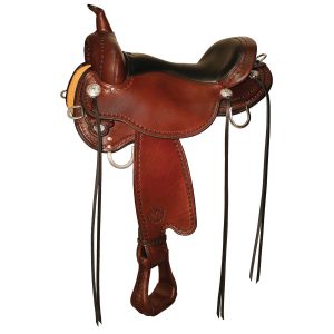 Circle Y Salt River Flex2 Trail Saddle, 15′′ Medium Walnut – Lightweight, Impact-Absorbing, Comfortable Fit