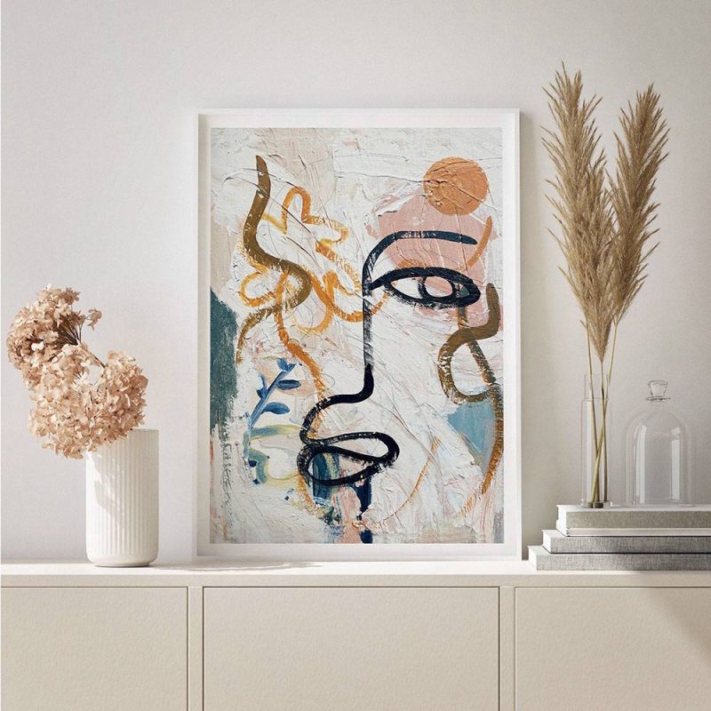 Abstract Human Face Graffiti Wall Art - Image 2