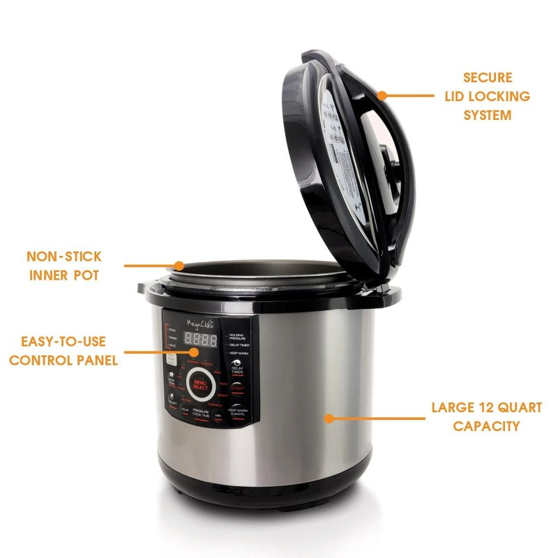 Megachef 12 Quart Pressure Cooker with 15 Presets - Image 5