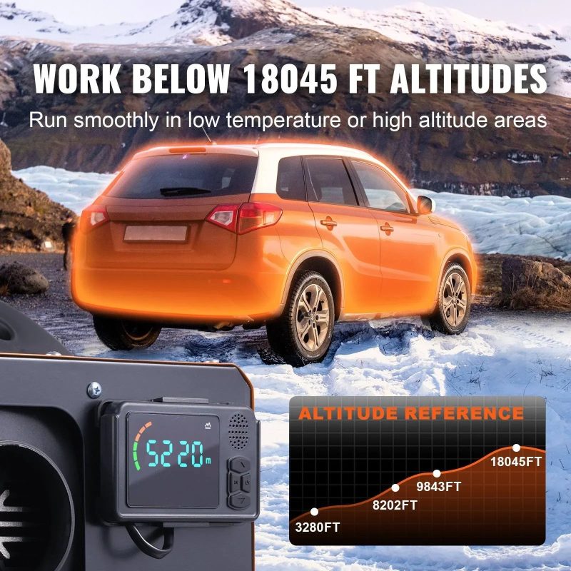 VEVOR DIESEL Air Heater All-in-One 27,296 BTU 12V DIESEL Heater 8KW w/Bluetooth App LCD Portable Other Fuel Type Space Heater - MadeInUSA - Image 8