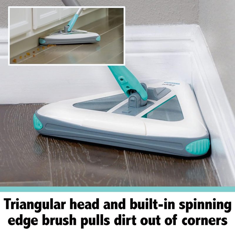Zippi Sweeper Max- Powerful and Lightweight Sweeper  Perfect for Carpet Hardwood and Tile  Triangular Design Allows for Sweeping in Corners  1000 mAh Rechargeable Battery - Image 3