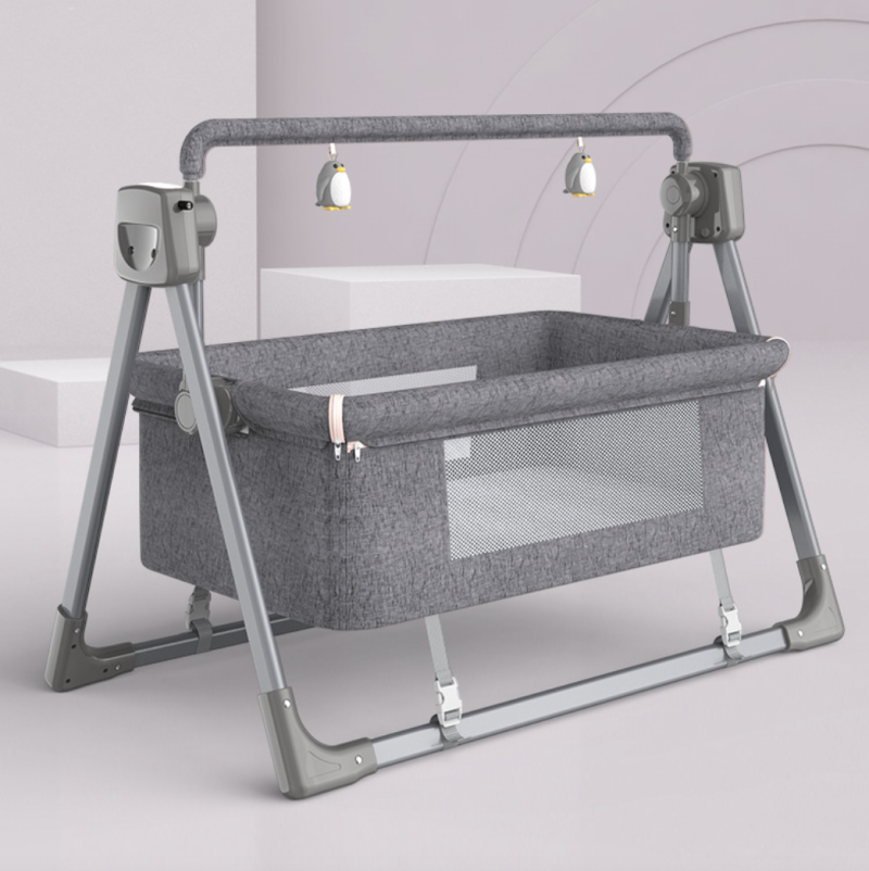 Smart Electric Baby Crib Bedding Cradle Nursery Bassinet Set W/ Music - Image 3