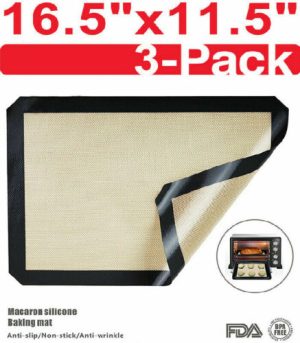 3-Pack Silicone, Nonstick, Heat Resistant, Baking Oven Mats