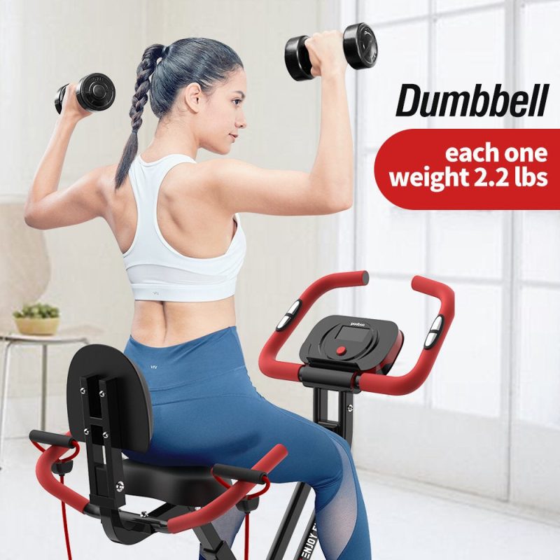 Pooboo 3 In 1 Foldable Exercise Bike Indoor Cycling Bike Workout 300Lb - Image 4