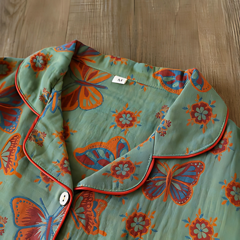 2-Piece Cotton Loungewear with Butterfly Print - Image 8