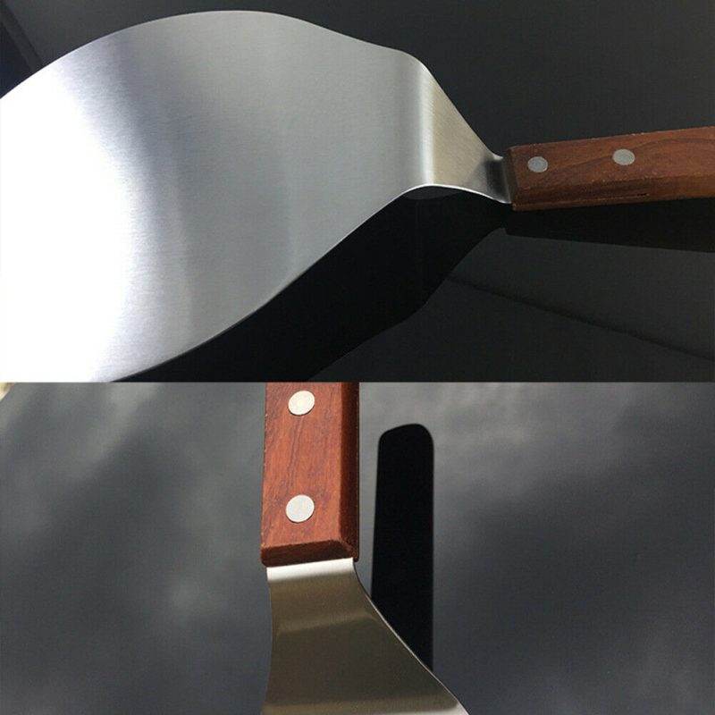 13 Inch Long Wooden Handle Stainless Steel Cake And Pizza Peel - Image 11