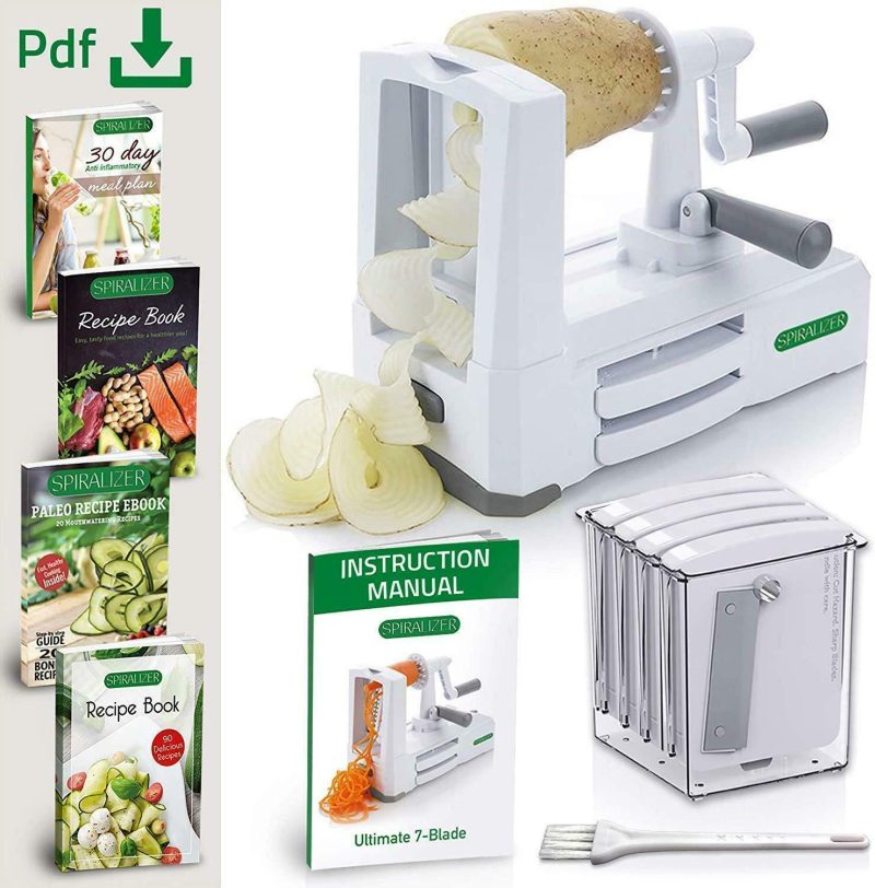 7 Blade Ultimate Spiral Slicer Kit With Container, Lid & Blade Caddy - Image 3