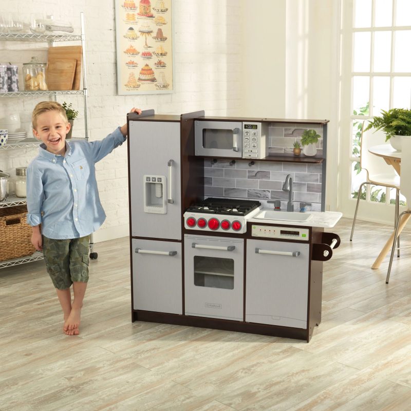 KidKraft Uptown Elite Espresso Play Kitchen with Lights and Sounds - Image 2