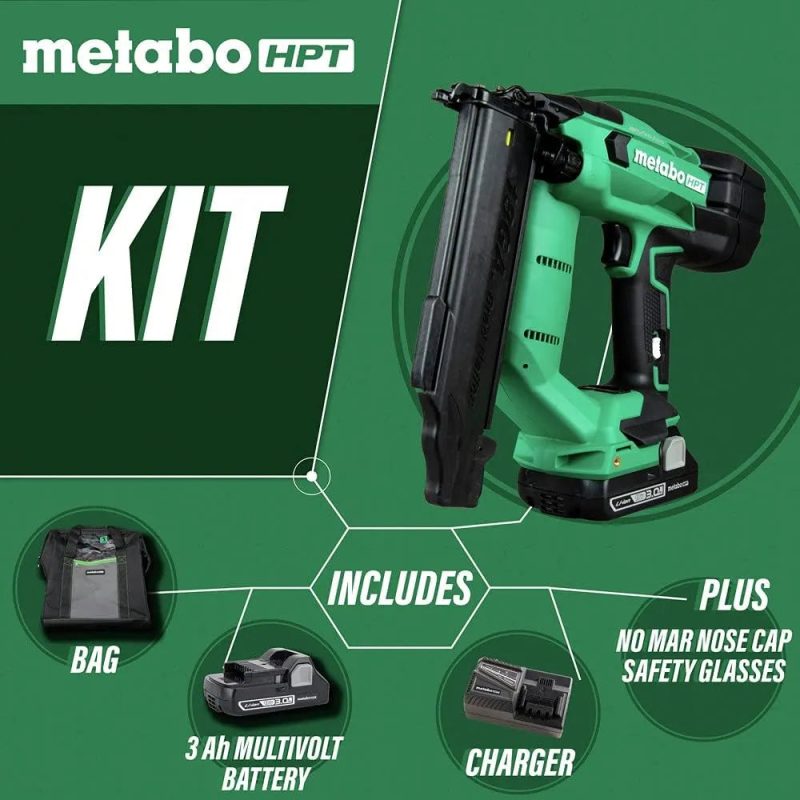 Metabo HPT NT1850DFM MultiVolt 18V Brushless Lithium-Ion 18 Gauge Cordless Brad Nailer Kit - Image 2