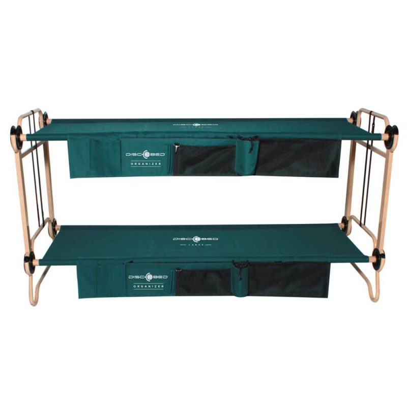Disc-O-Bed Large Cam-O-Bunk Benchable Double Cot with Storage Organizers, Green - Image 5