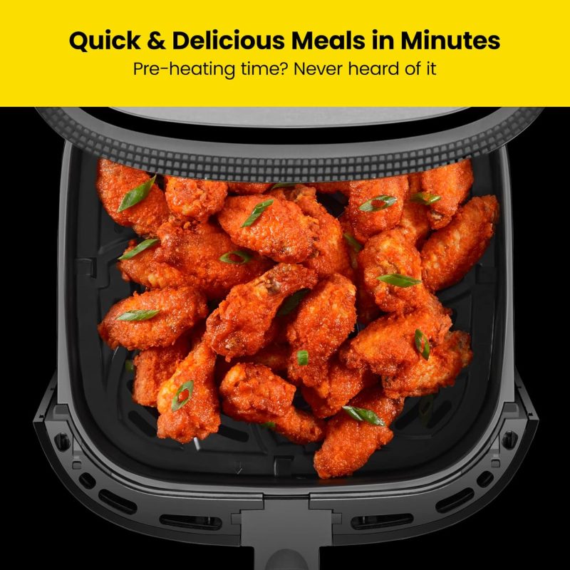 Chefman TurboFry Touch 8-Qt Air Fryer, One-Touch Presets, Nonstick, Dishwasher-Safe, Stainless Steel, Family Size - 图片 4