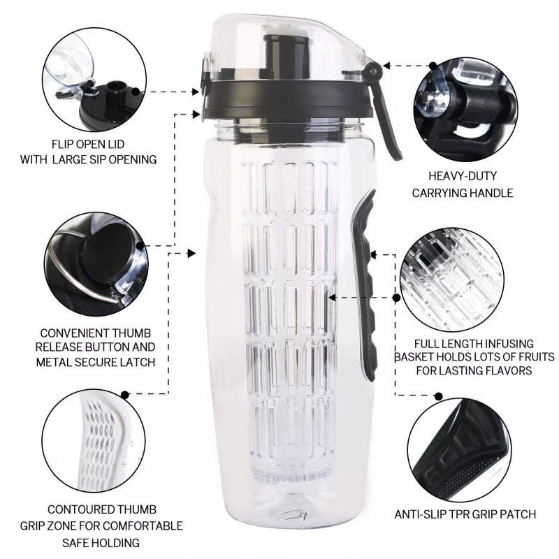 32 Oz Fruit Infusing Infuser Water Bottle- BPA Free - Image 21