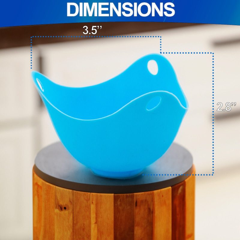 4 or 8 pcs Silicon Egg Poacher Cups- Microwave & Stovetop - Image 5