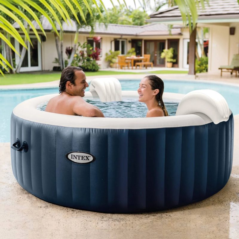 Intex PureSpa Plus Portable Inflatable Hot Tub, 77 x 28", with Phone Spa Tray - MadeInUSA - 图片 4