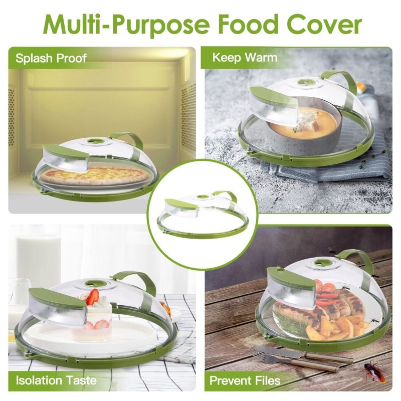 2Pcs Microwave Food Cover Splatter Proof Vented With Easy Grip Hand Protector- Heavy Duty - Image 6