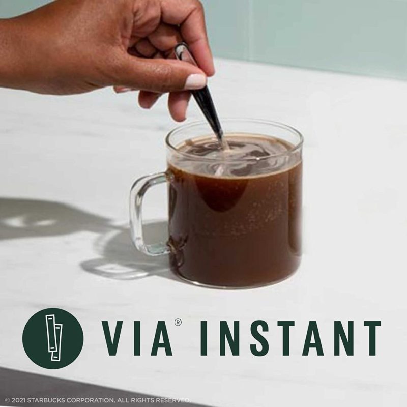 Starbucks VIA Instant Decaf Italian Roast Coffee, Dark Roast, 100% Arabica, 50 Packets - Image 2
