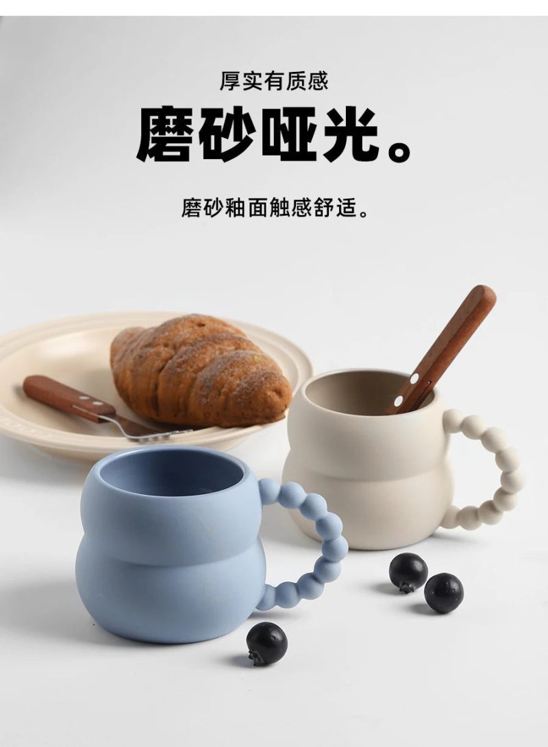 250ml Creative Ceramic Mug Cute Coffee Cup Breakfast Milk Cup Nordic Home Decor Handmade Art Afternoon Tea Cup Couple Gifts - Image 5