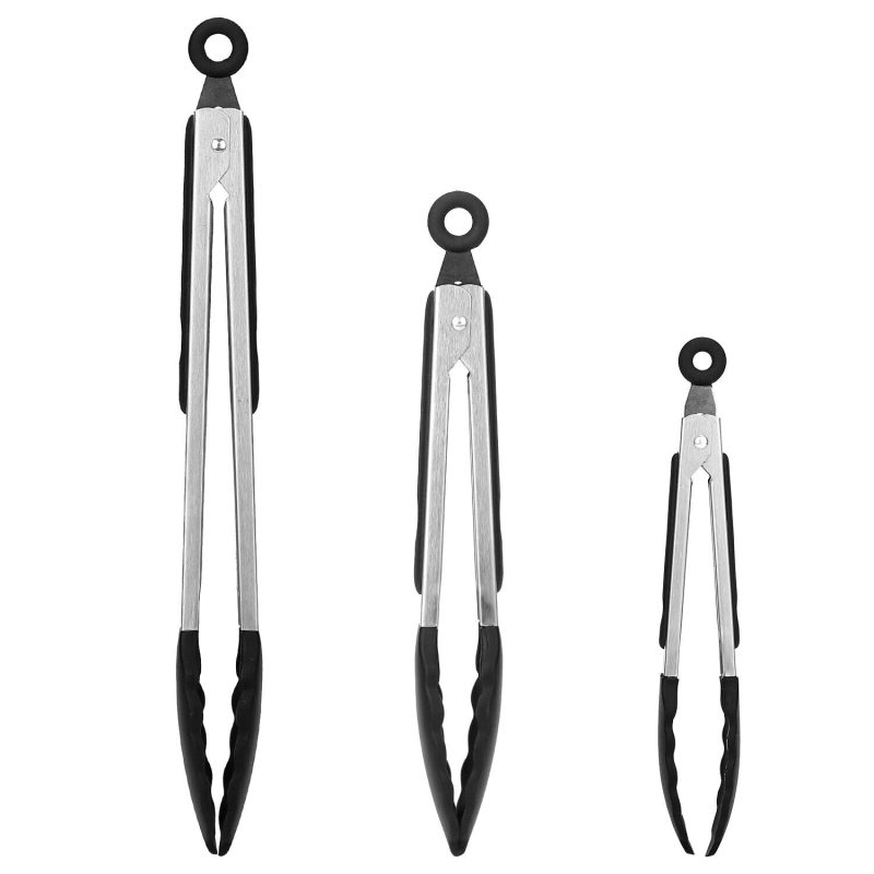 3 Pack Stainless Steel  Cooking Tongs Set - Image 9