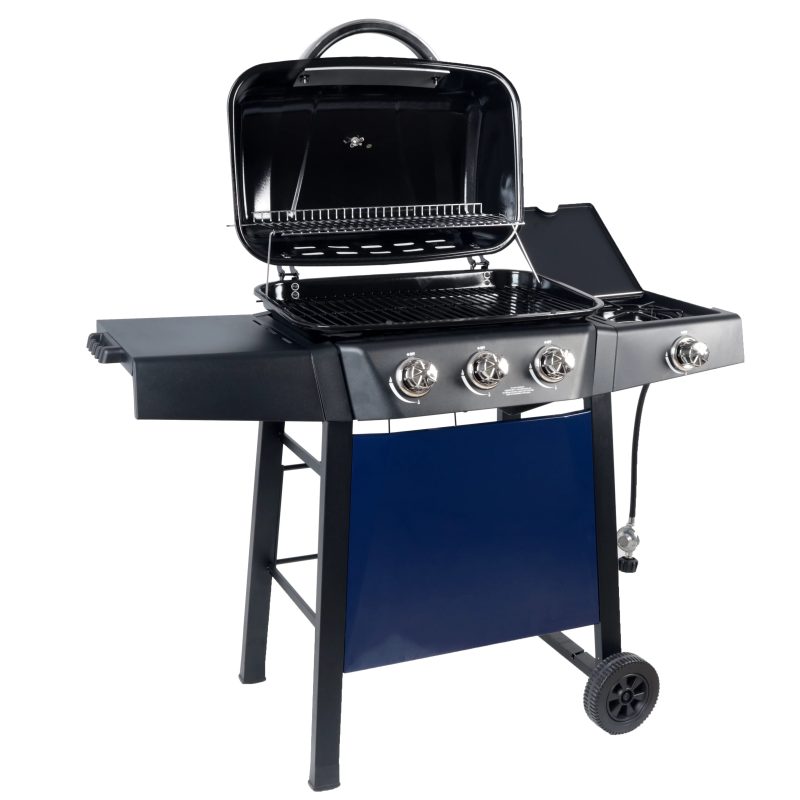 RevoAce 3 Burner Propane Gas Grill Including a Side Burner, Blue Sapphire, GBC1729WBS, New - Image 7