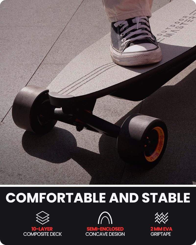 Caribou Electric Skateboard with Remote, 26 Miles Range, 32 Mph Top Speed, 2 x 1000W Hub-Motor, Electric Longboard for Adults & Teens Beginners, 6 Months Warranty - Image 6
