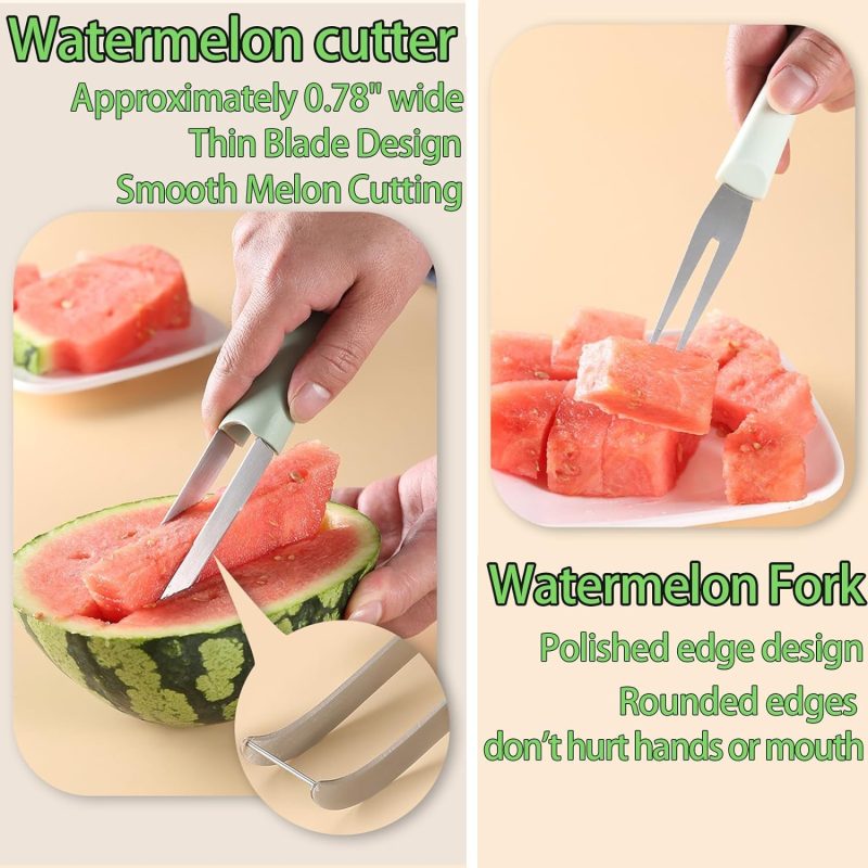 3-In-1 Stainless Steel Watermelon Fork, Slicer And Cutter - Image 3