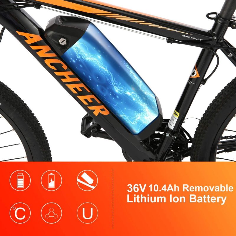 ANCHEER Electric Bike Electric Mountain Bike 350W Ebike 26” Electric Bicycle, 20MPH Adults Ebike with Removable 7.8/10.4Ah Battery, Professional 21 Speed Gears - Image 3