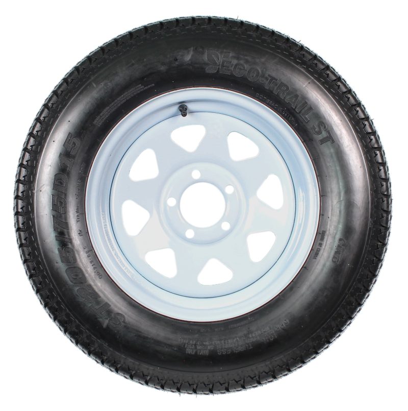 2-Pack Trailer Tire On Rim ST205/75D15 205/75 D 15 in. LRC 5 Hole White Spoke - Image 2