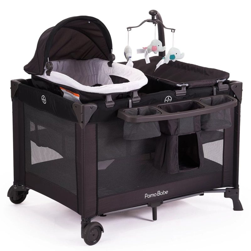 Pamo Babe Unisex Nursery Center Playard with Bassinet & Changing Table