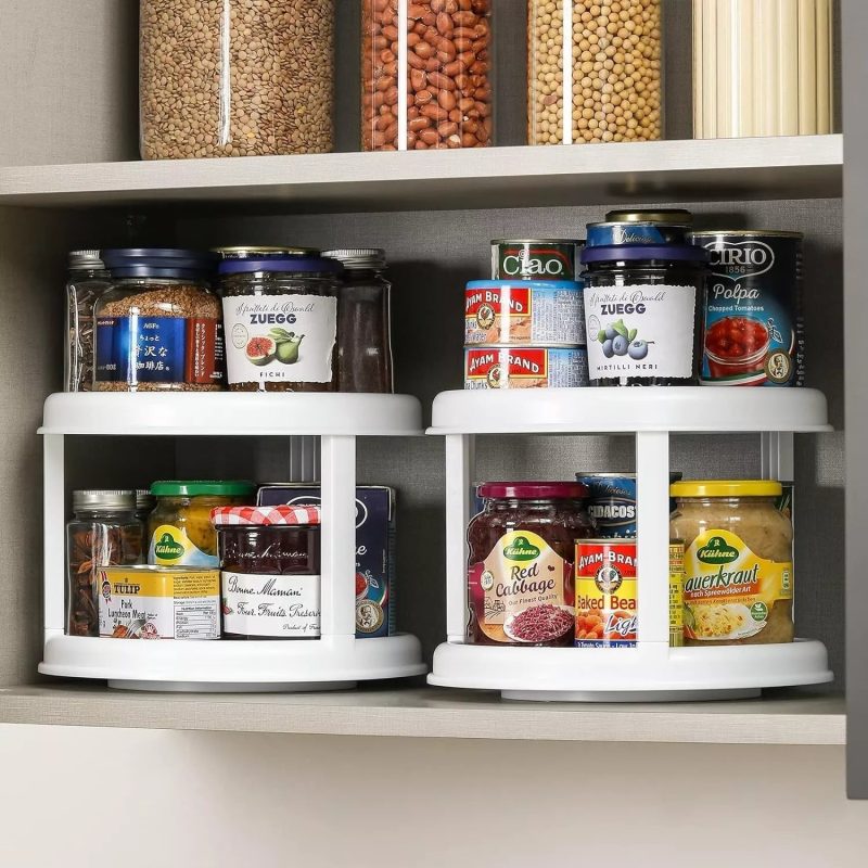 2 Tier Lazy Susan 360° Turntable, 10 inch, Kitchen Spice Organizer Rack - Image 6