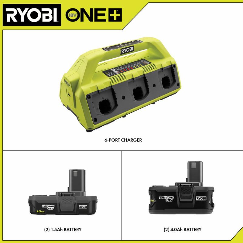 RYOBI ONE+ 18V Super Charger Kit with (2) 1.5 Ah Battery and (2) 4.0 Ah Battery - Image 2