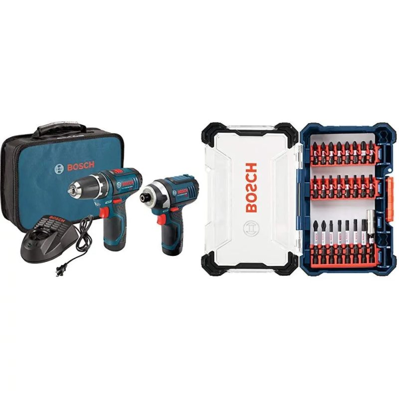 BOSCH CLPK22-120 12V Max Cordless 2-Tool 3/8 in. Drill/Driver and 1/4 in. Impact Driver Combo Kit with 2 Batteries, Charger and Case,Blue - Image 4