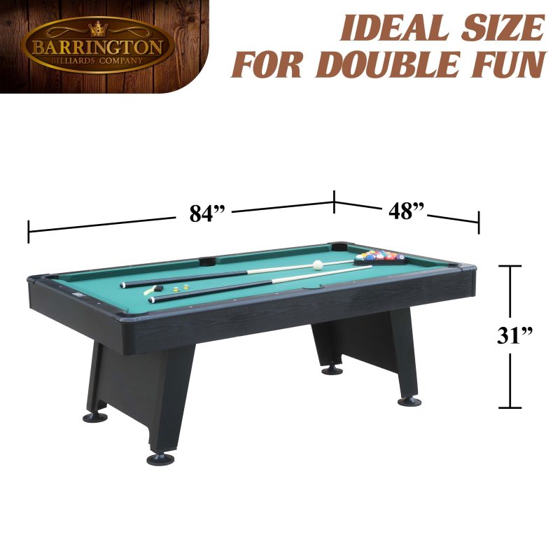 Barrington Billiard 84′′ Arcade Pool Table with Bonus Dartboard Set, Green - Image 2