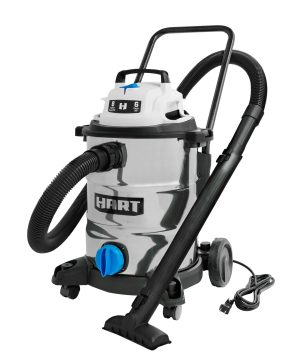 HART 8 Gallon 6.0 Peak HP Stainless Steel Wet/Dry Vacuum