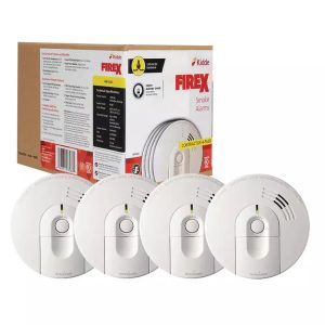 Kidde i4618 4-Pack Hardwired Smoke Alarm with Ionization Sensor, 120V AC, 9V Battery Backup
