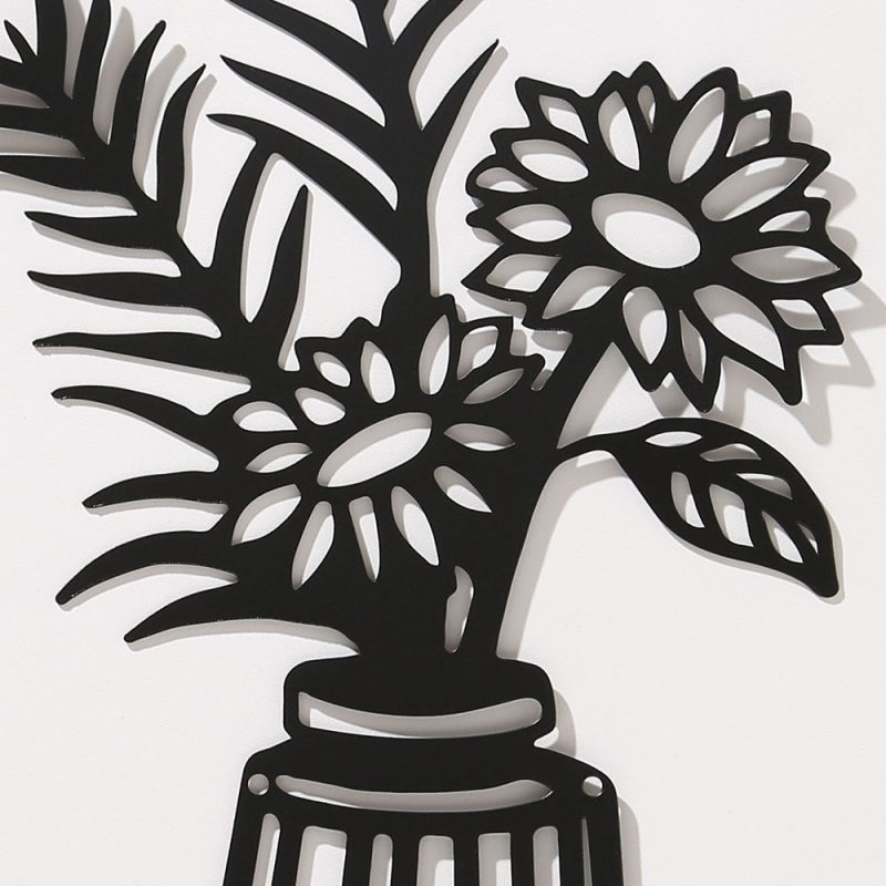 3PC Flat Metal Vase Wall Decor - Image 5