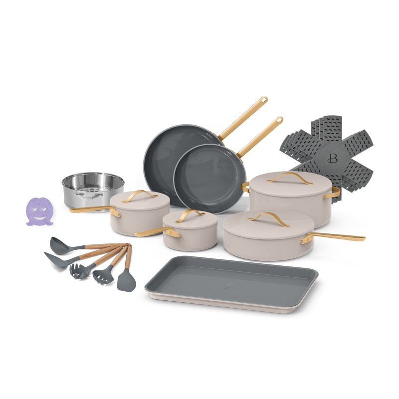 Beautiful 22pc Cookware Set, White Icing by Drew Barrymore - Image 4